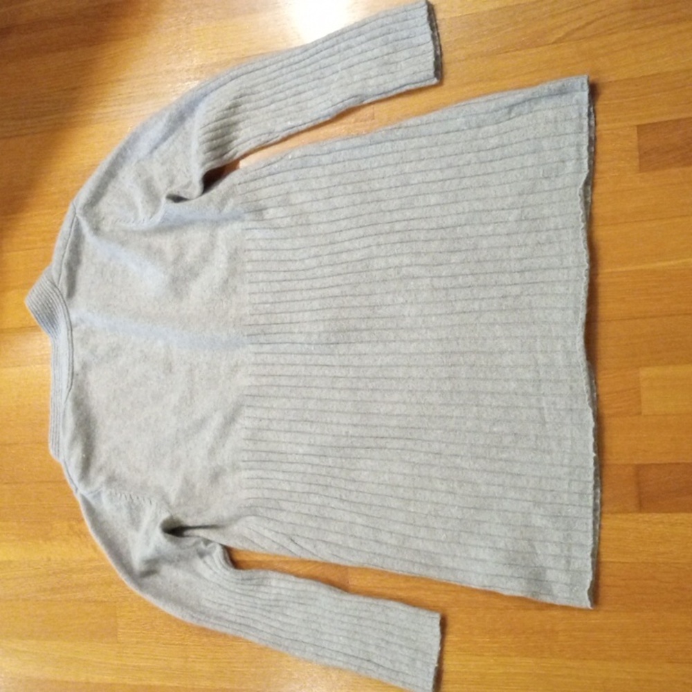 Angora Rabbit Hair Ribbed Open Front women's Cardigan Large - Picture 6 of 6